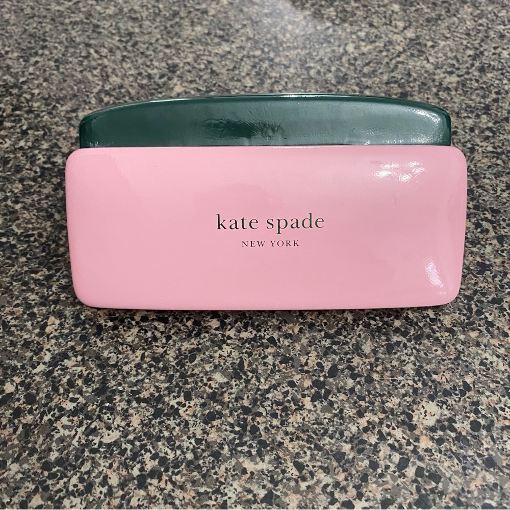 Kate Spade Pink and Green Sunglass Glasses Case ONLY